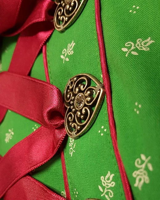 Overig Dames Dirndl Lorena Luxe Groen/Pink (50cm) - Afbeelding 2