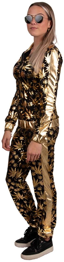 Overig Dames Trainingspak Wiet Cannabis Zwart-Goud