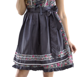 Overig Dirndl Antraciet Grijs Met Roze Bloemen 60cm Luxe 3dlg.
