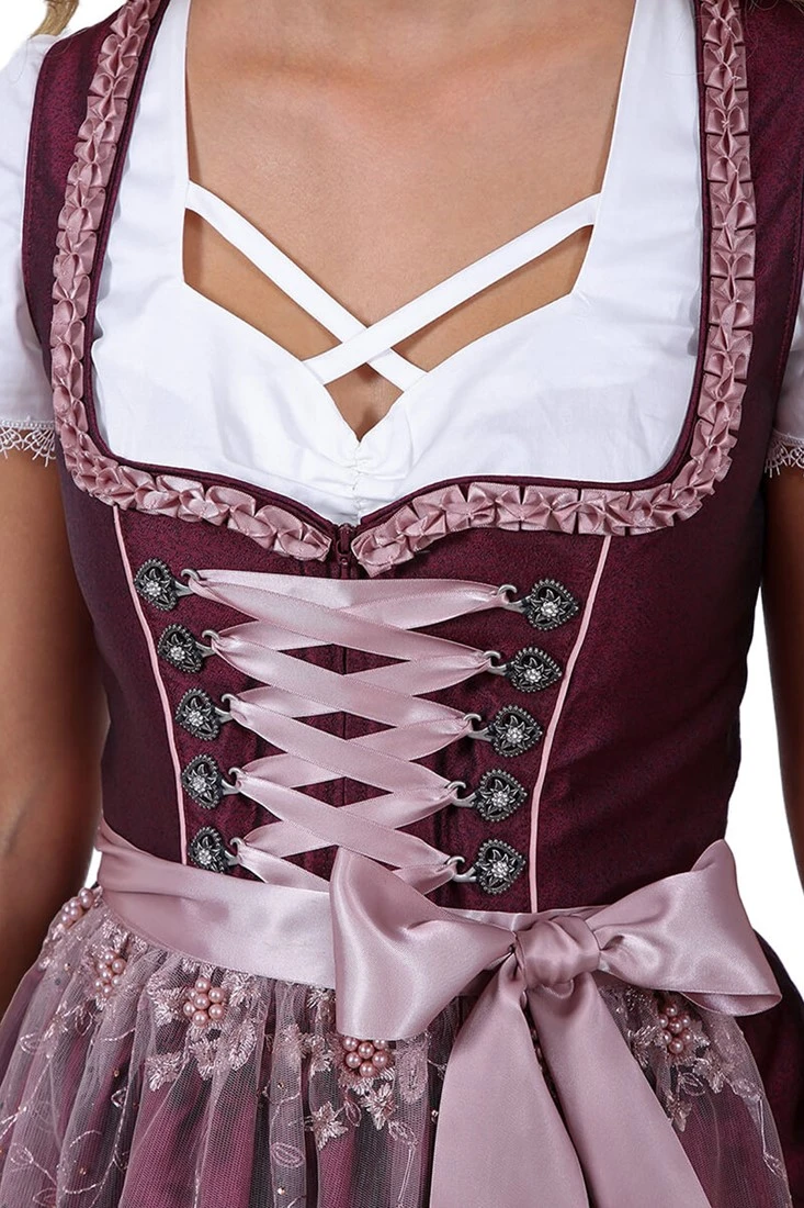 Overig Dirndl Aralie Bordeaux (50cm) - Afbeelding 3