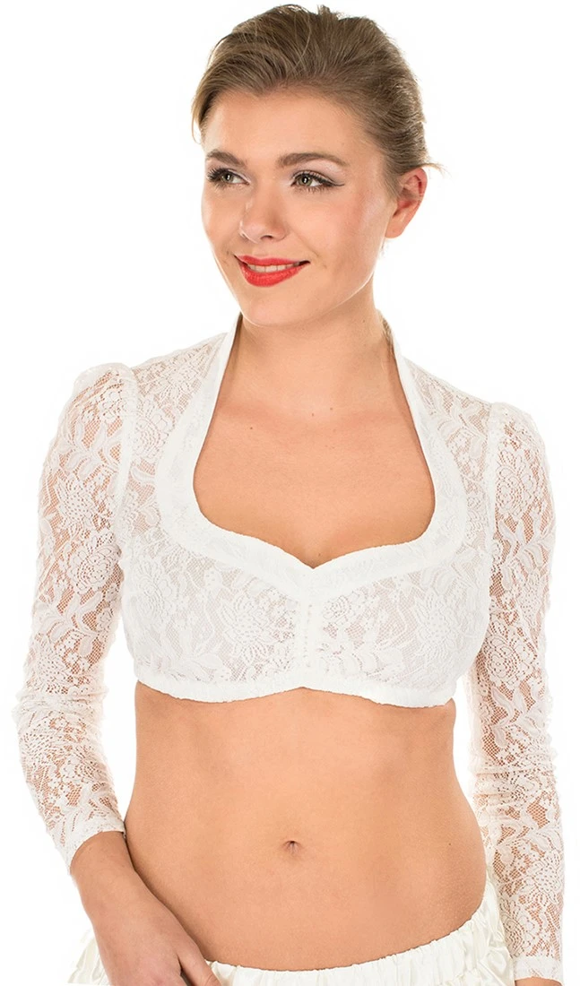 Overig Dirndl Blouse Celina Wit Luxe