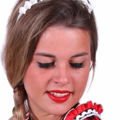 Overig Dirndl Haarband Bloemen Wit Luxe