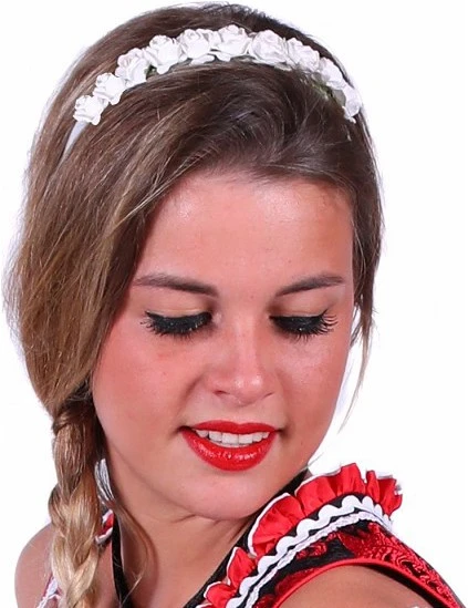 Overig Dirndl Haarband Bloemen Wit Luxe