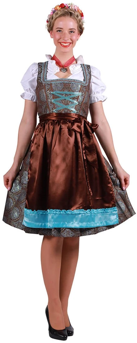 Overig Dirndl Irena Turquoise-Bruin