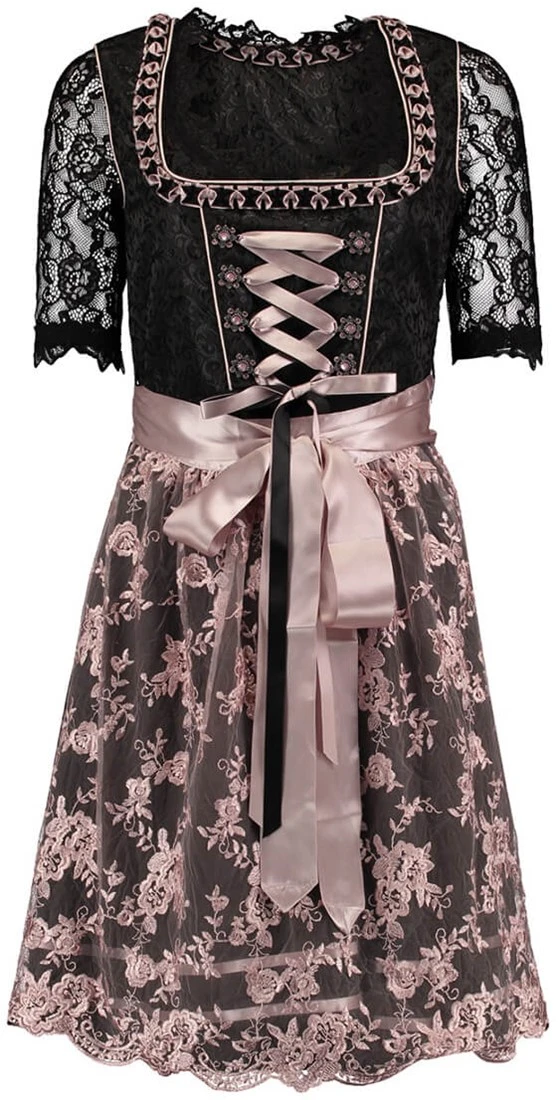 Overig Dirndl Lotti Zwart-Roze Luxe 3dlg.