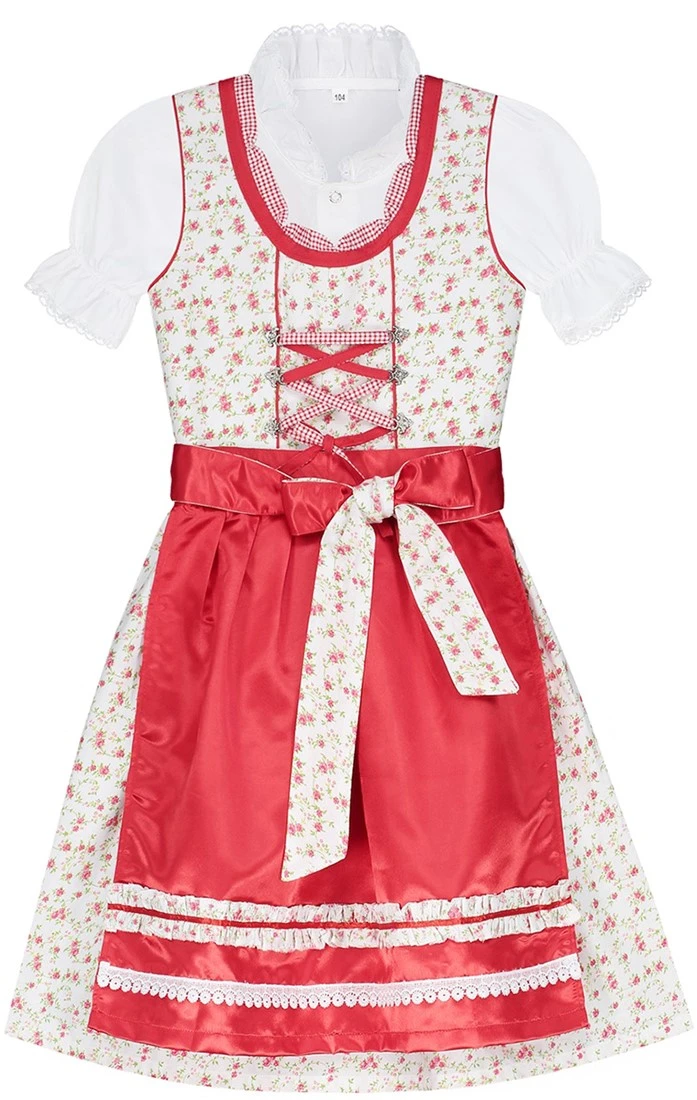 Overig Dirndl Rode Roosjes Luxe Voor Meisjes