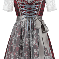 Overig Dirndl Rood-Zilvergrijs 60cm Luxe 2dlg.