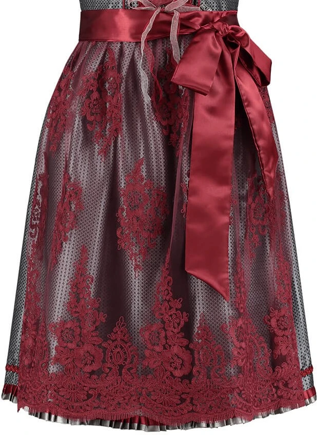 Overig Dirndl Schort Kant Bordeaux Rood