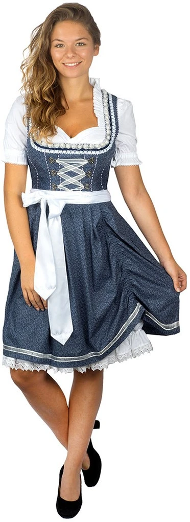 Overig Dirndl Tamilla Blauw Luxe (55cm) - Afbeelding 3