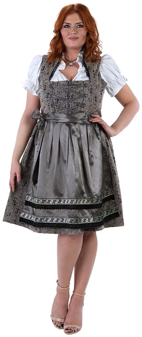 Overig Dirndl Taupe-Donkerblauw Luxe 65cm 3dlg. - Afbeelding 3