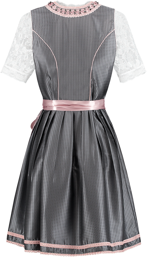 Overig Dirndl Zilvergrijs-Oudroze 60cm Luxe 2dlg. - Afbeelding 2