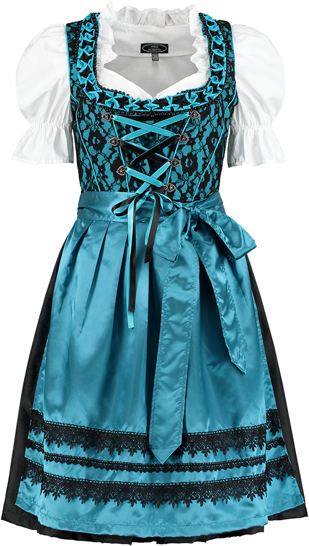 Overig Dirndl Zwart-Antiek Blauw 60cm Luxe 3dlg.