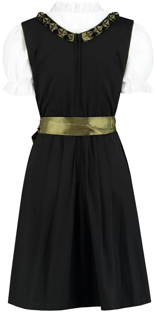 Overig Dirndl Zwart-Olijfgroen 60cm Luxe 3dlg. (100% Kat) - Afbeelding 2