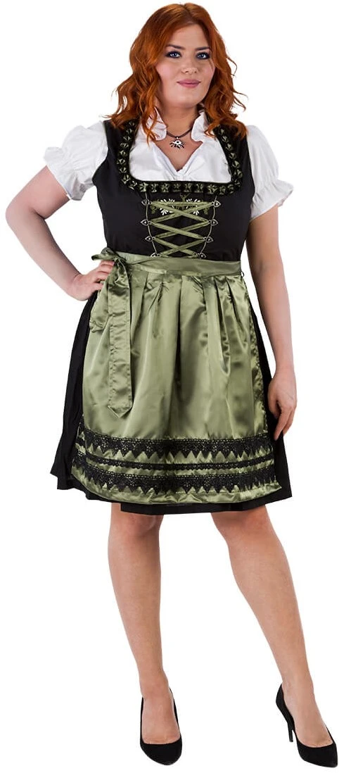 Overig Dirndl Zwart-Olijfgroen 60cm Luxe 3dlg. (100% Kat) - Afbeelding 4