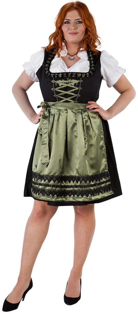 Overig Dirndl Zwart-Olijfgroen 60cm Luxe 3dlg. (100% Kat) - Afbeelding 3