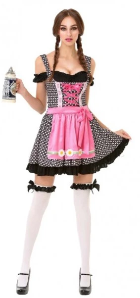 Overig Dirndl Zwart-Wit Met Bloempjes