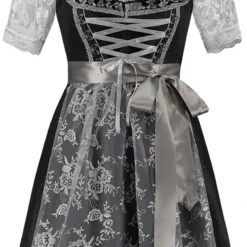 Overig Dirndl Zwart-Zilvergrijs 60cm Luxe 2dlg.