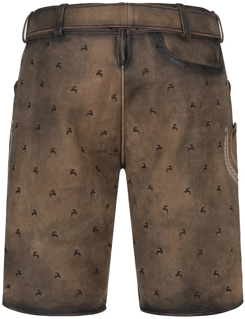 Overig Geitenleer Lederhose Lukas Bruin Met Riem - Afbeelding 4