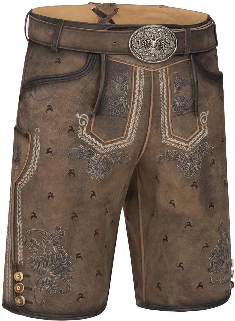 Overig Geitenleer Lederhose Lukas Bruin Met Riem - Afbeelding 6