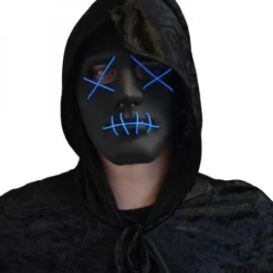 Overig Halloween Masker Zwart Met LED-verlichting (The Purge)
