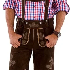 Overig Heren Lederhose Geitenleer Kort Bruin