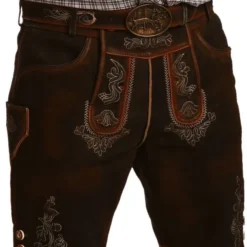 Overig Heren Lederhose Geitenleer Kort Donkerbruin-Roest