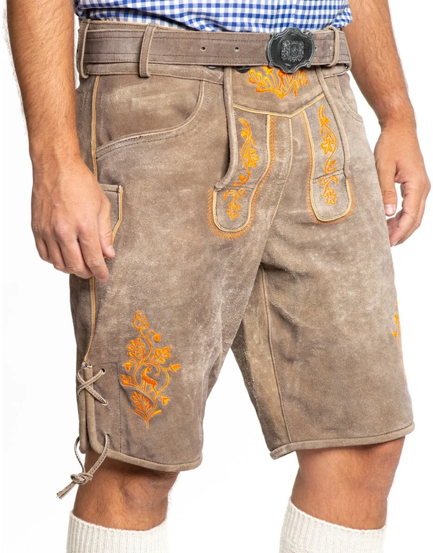 Overig Heren Lederhose Kort Gaudi Oranje (Runderleer) - Afbeelding 2