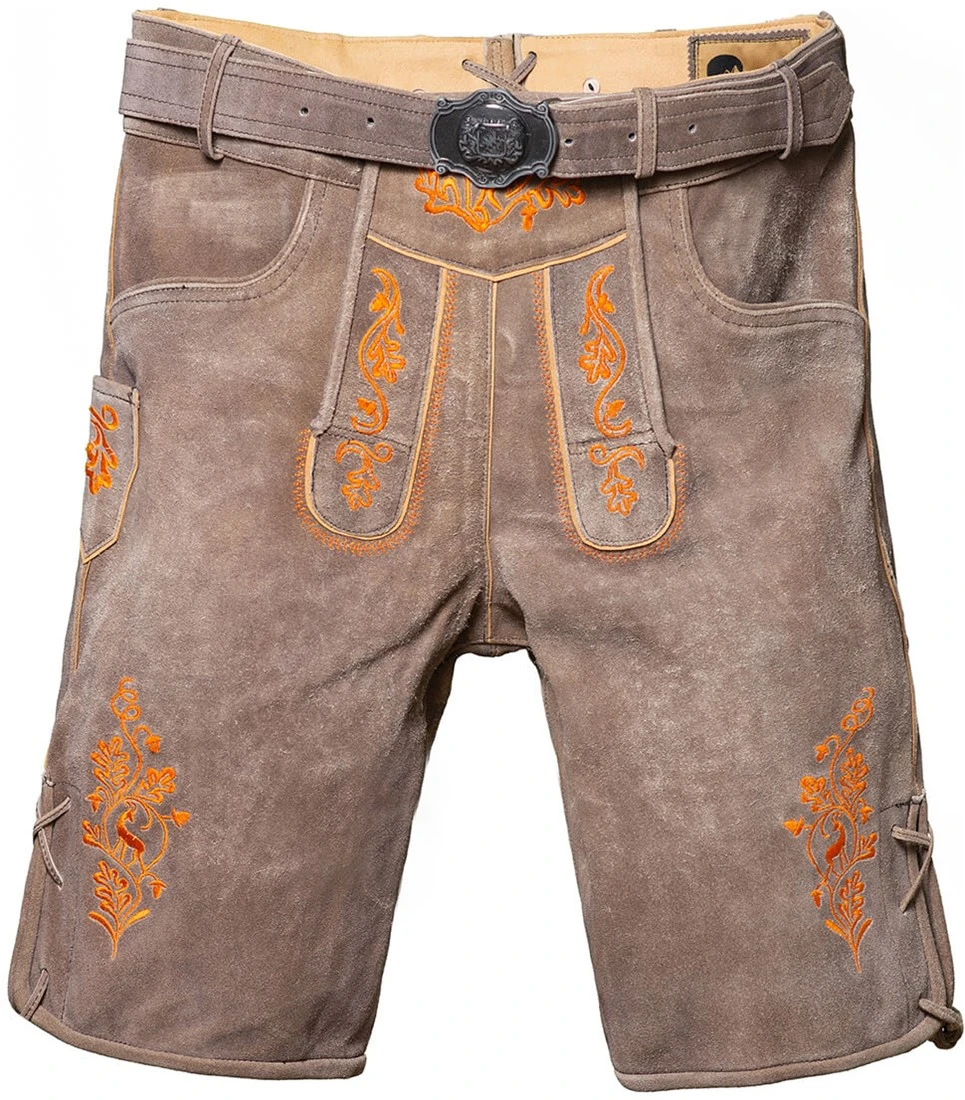 Overig Heren Lederhose Kort Gaudi Oranje (Runderleer) - Afbeelding 4