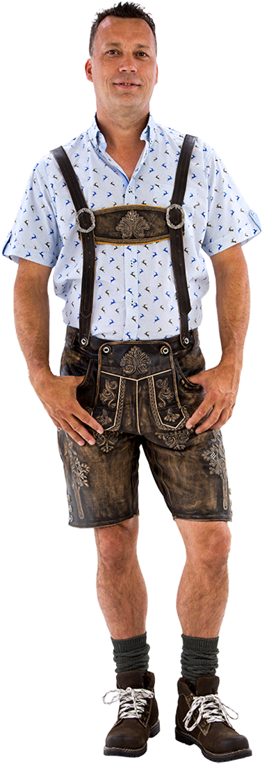 Overig Heren Lederhose Kort Luxe Vintage Antiek Bruin (rundleer) - Afbeelding 2