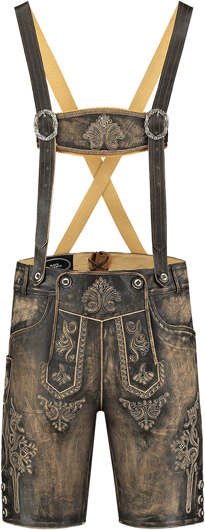 Overig Heren Lederhose Kort Luxe Vintage Antiek Bruin (rundleer)