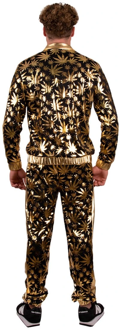 Overig Heren Trainingspak Wiet Cannabis Zwart-Goud - Afbeelding 2