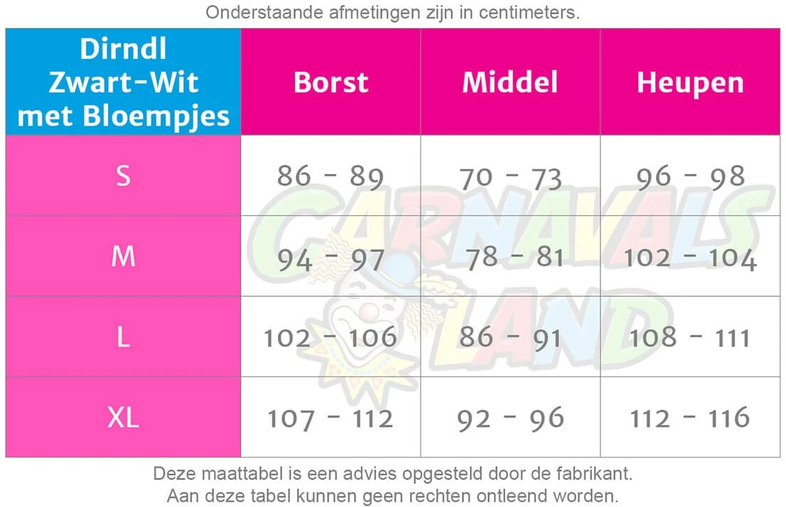 Overig Dirndl Zwart-Wit Met Bloempjes - Afbeelding 3