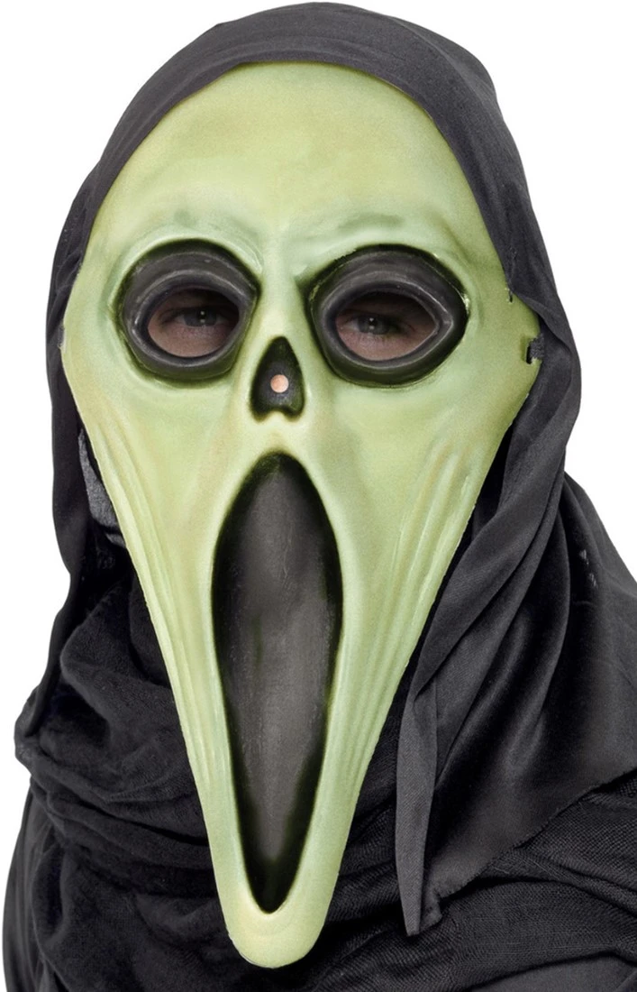 Overig Masker Scream Glow In The Dark Met Kap