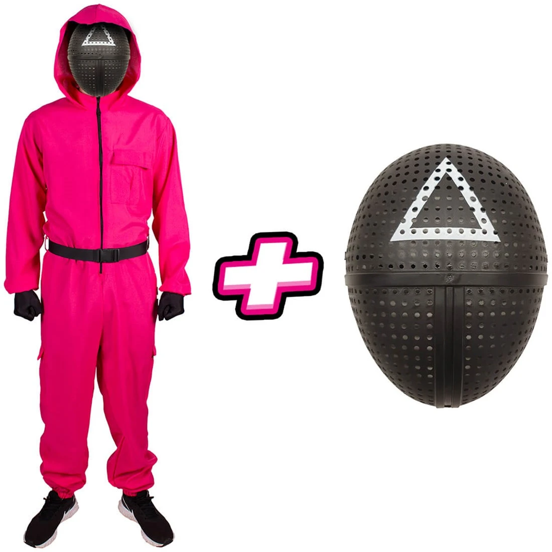 Carnavalsland Pakket Squid Game - Dames Kostuum En Masker Driehoek