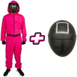 Carnavalsland Pakket Squid Game - Kinderkostuum En Masker Vierkant