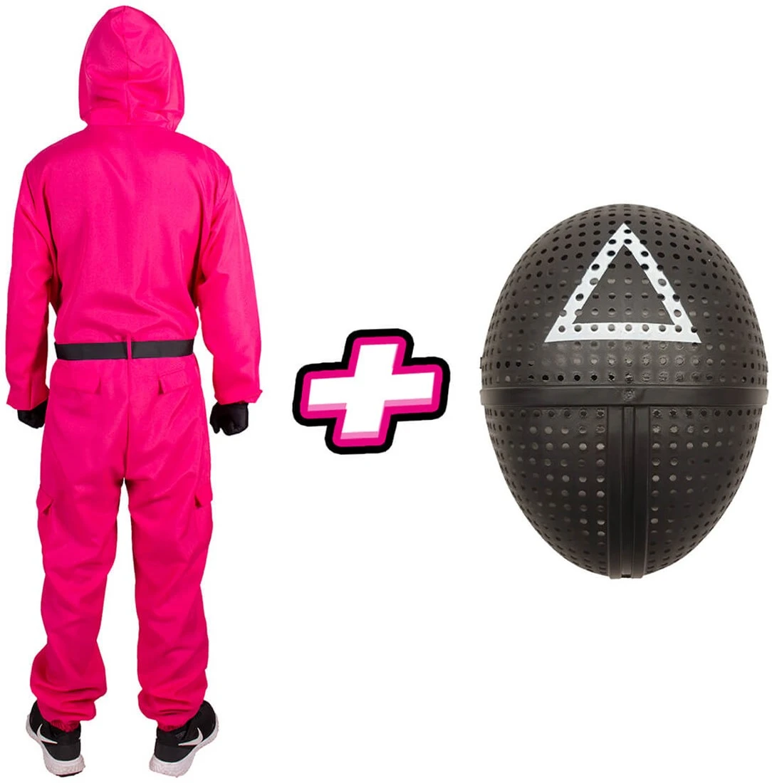 Carnavalsland Pakket Squid Game - Kostuum En Masker Driehoek - Afbeelding 3