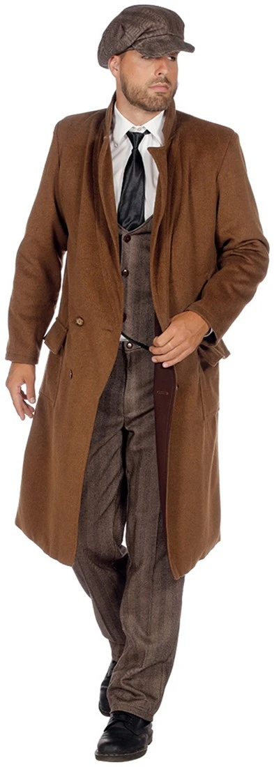 Overig Peaky Blinders Lange Overjas Bruin Luxe - Jaren 20