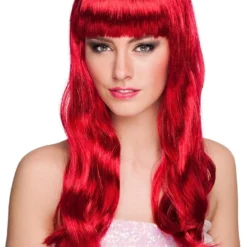 Overig Pruik Party Chique Robijnrood