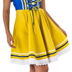Overig Tiroler Dirndl Blauw-Geel 50cm 2dlg. (100% Katoen)