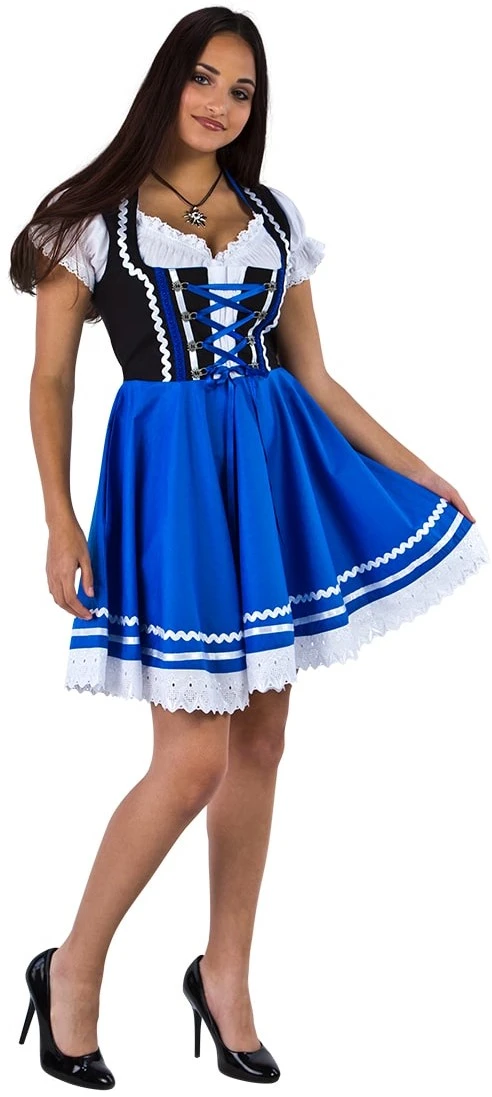 Overig Tiroler Dirndl Zwart-Blauw 50cm 2dlg. (100% Katoen) - Afbeelding 4