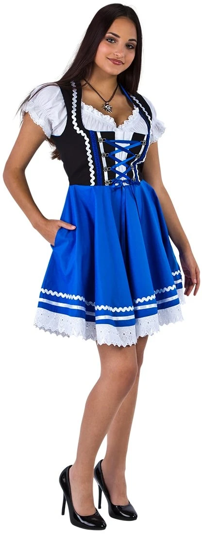Overig Tiroler Dirndl Zwart-Blauw 50cm 2dlg. (100% Katoen) - Afbeelding 5