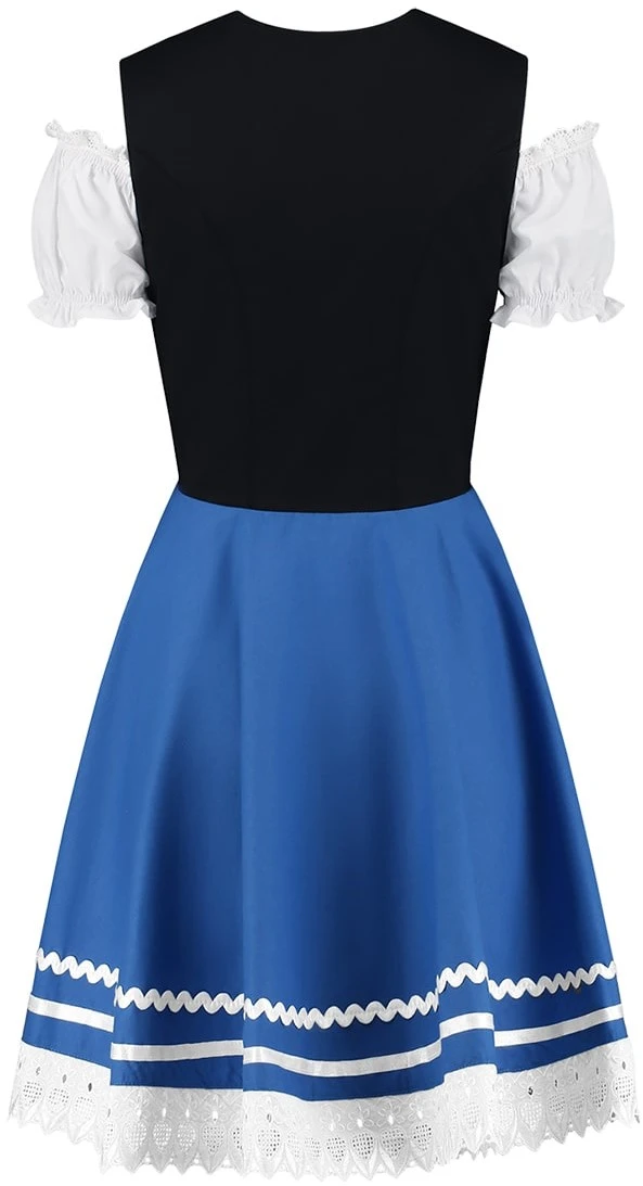 Overig Tiroler Dirndl Zwart-Blauw 50cm 2dlg. (100% Katoen) - Afbeelding 3