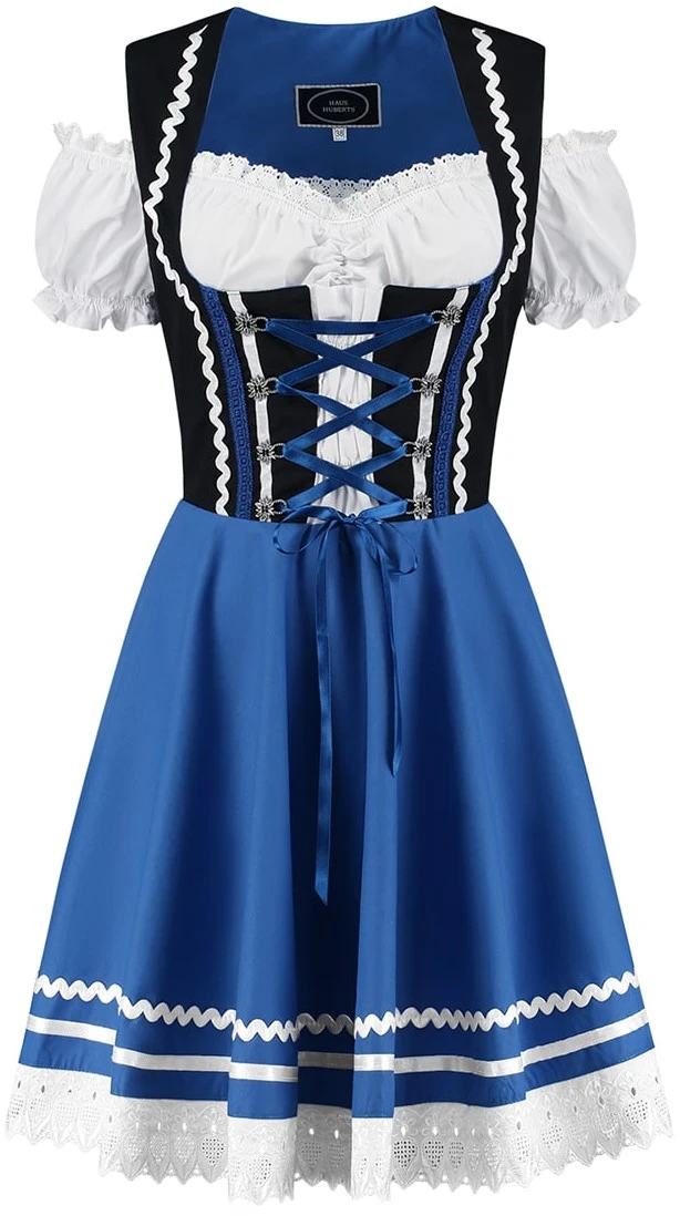 Overig Tiroler Dirndl Zwart-Blauw 50cm 2dlg. (100% Katoen) - Afbeelding 2