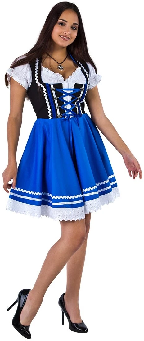Overig Tiroler Dirndl Zwart-Blauw 50cm 2dlg. (100% Katoen)