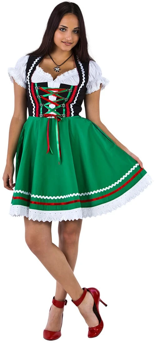 Overig Tiroler Dirndl Zwart-Groen 50cm 2dlg. (100% Katoen) - Afbeelding 2