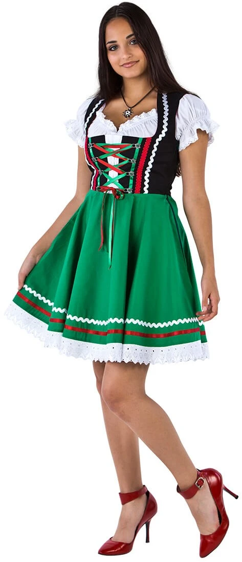 Overig Tiroler Dirndl Zwart-Groen 50cm 2dlg. (100% Katoen) - Afbeelding 3