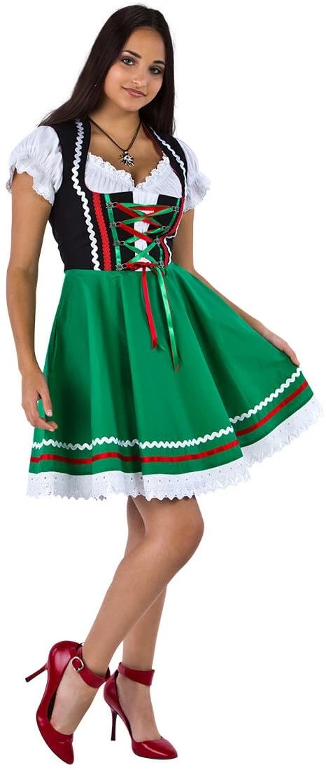 Overig Tiroler Dirndl Zwart-Groen 50cm 2dlg. (100% Katoen)