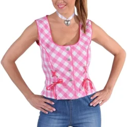 Overig Tiroler Mieder Roze/Wit Voor Dames