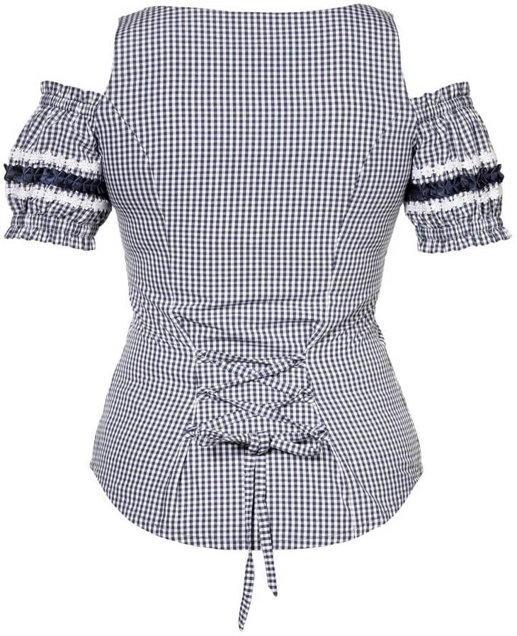 Overig Trachten Blouse Britt-Maren Donkerblauw Luxe - Afbeelding 2