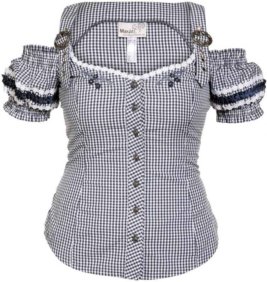 Overig Trachten Blouse Britt-Maren Donkerblauw Luxe